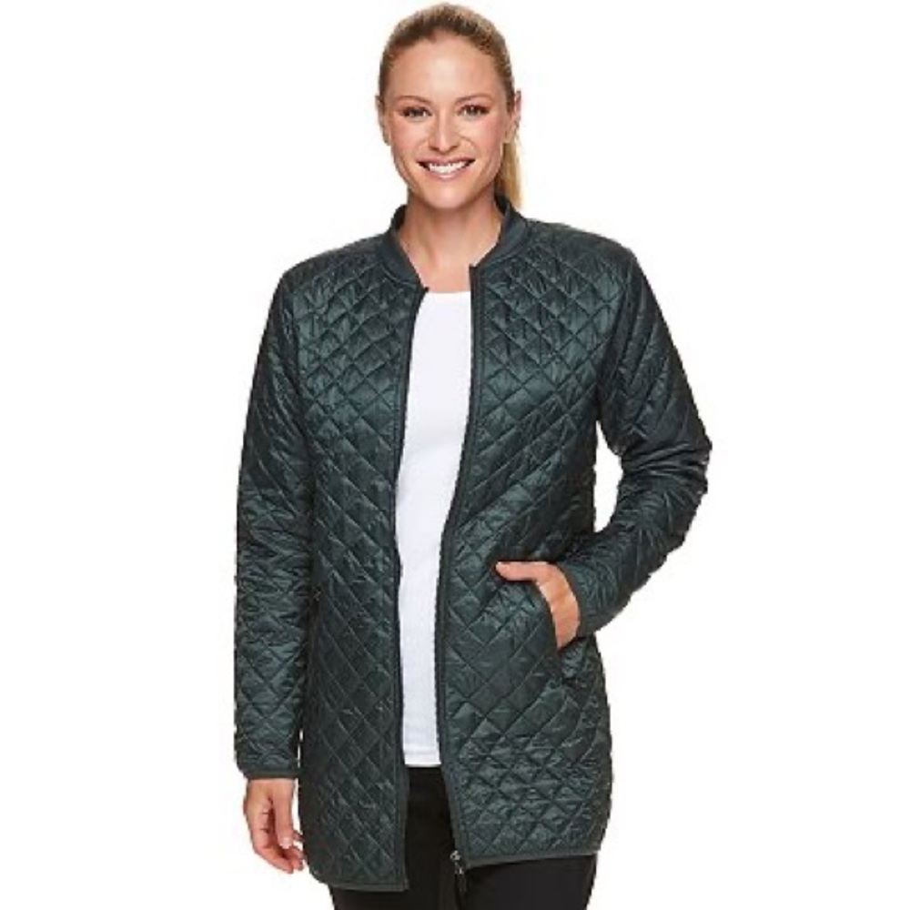 Gaiam quilted light jacket size XS. Olive green